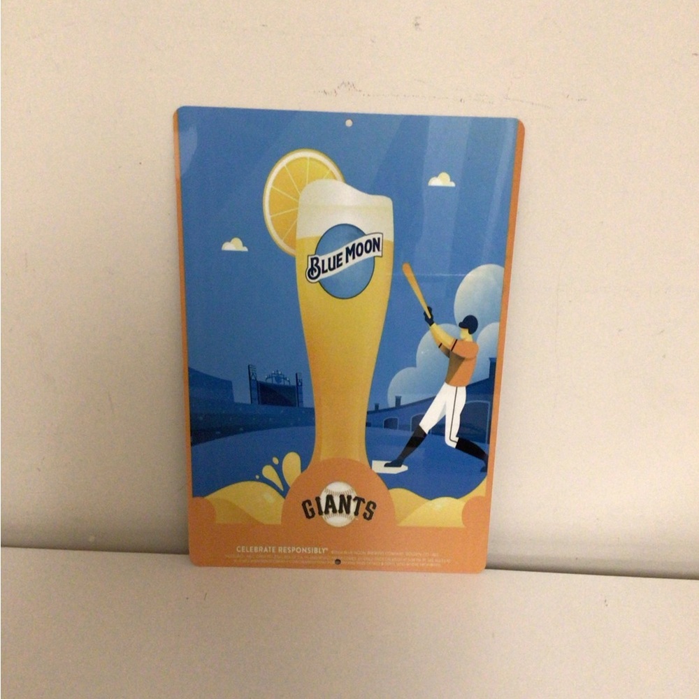 Blue Moon beer Giants MLB metal tin sign